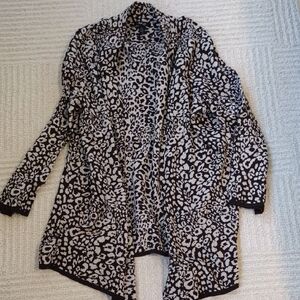 Style & Co. Brown and White Patterned Cardigan